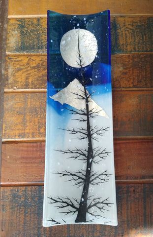 Large Cold Moon and Mountain Entertainment Tray